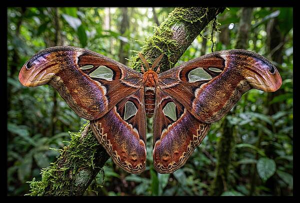 Atlas Moth Displaying Majestic Wingspan
