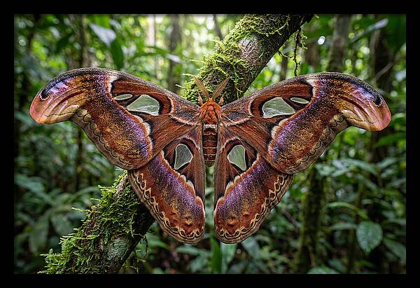 Atlas Moth Displaying Majestic Wingspan