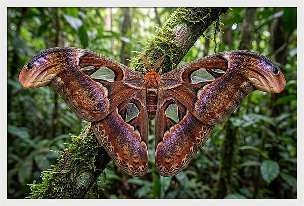 Atlas Moth Displaying Majestic Wingspan