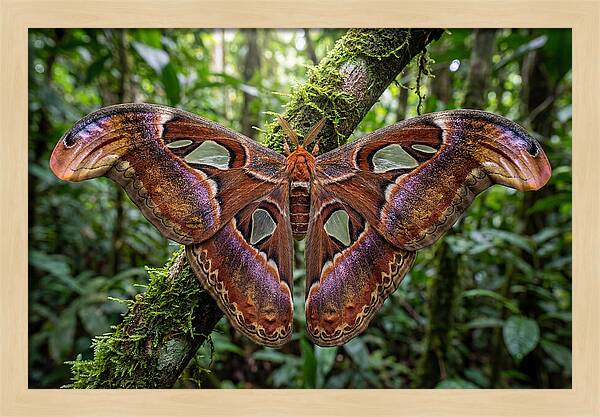 Atlas Moth Displaying Majestic Wingspan