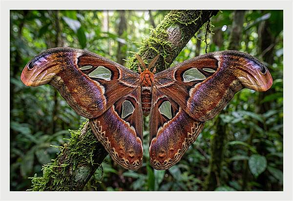 Atlas Moth Displaying Majestic Wingspan