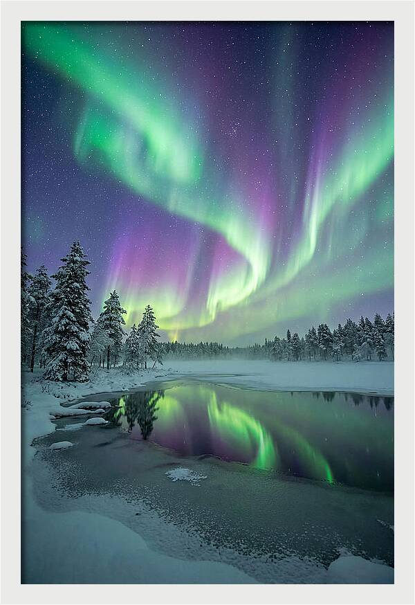 Aurora Borealis Over Finnish Lapland