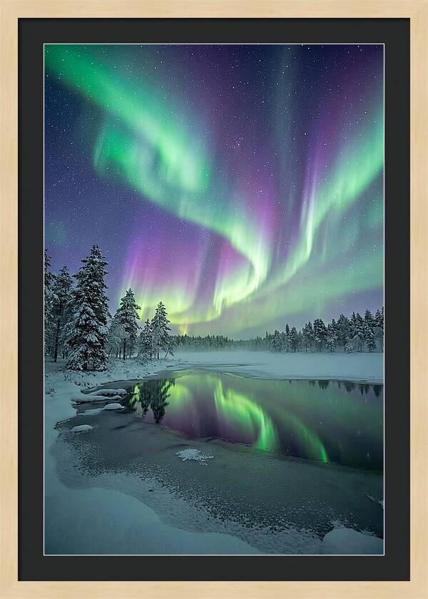 Aurora Borealis Over Finnish Lapland