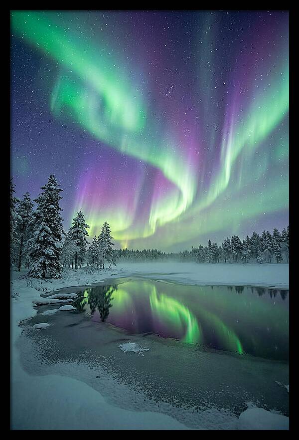 Aurora Borealis Over Finnish Lapland