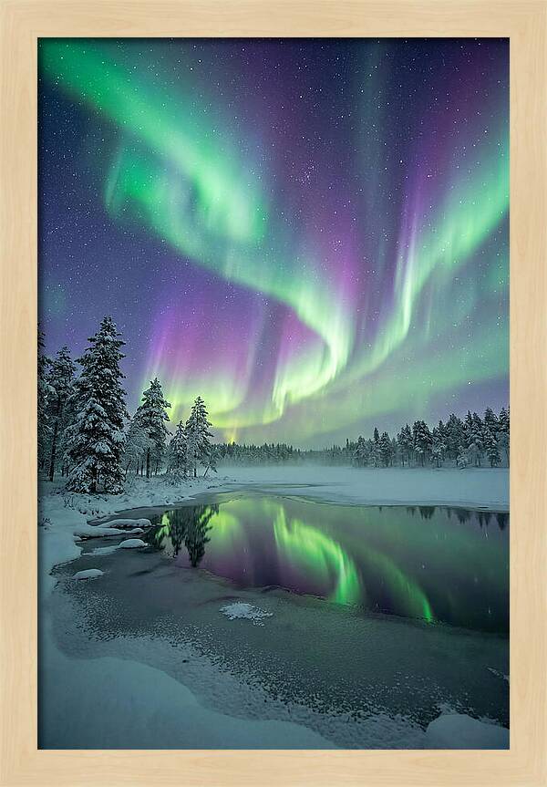 Aurora Borealis Over Finnish Lapland