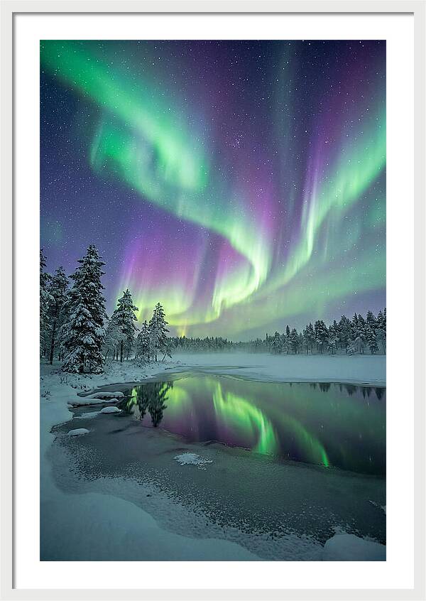 Aurora Borealis Over Finnish Lapland