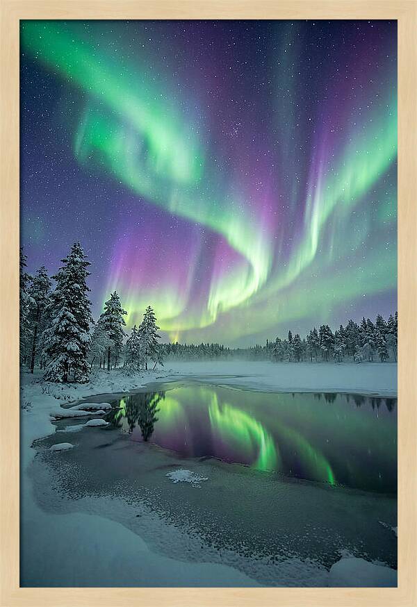 Aurora Borealis Over Finnish Lapland