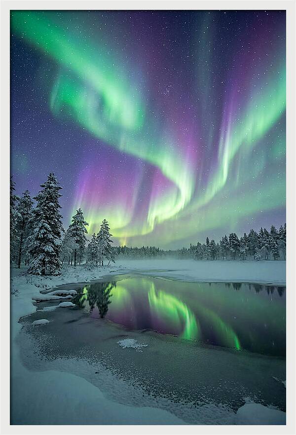 Aurora Borealis Over Finnish Lapland