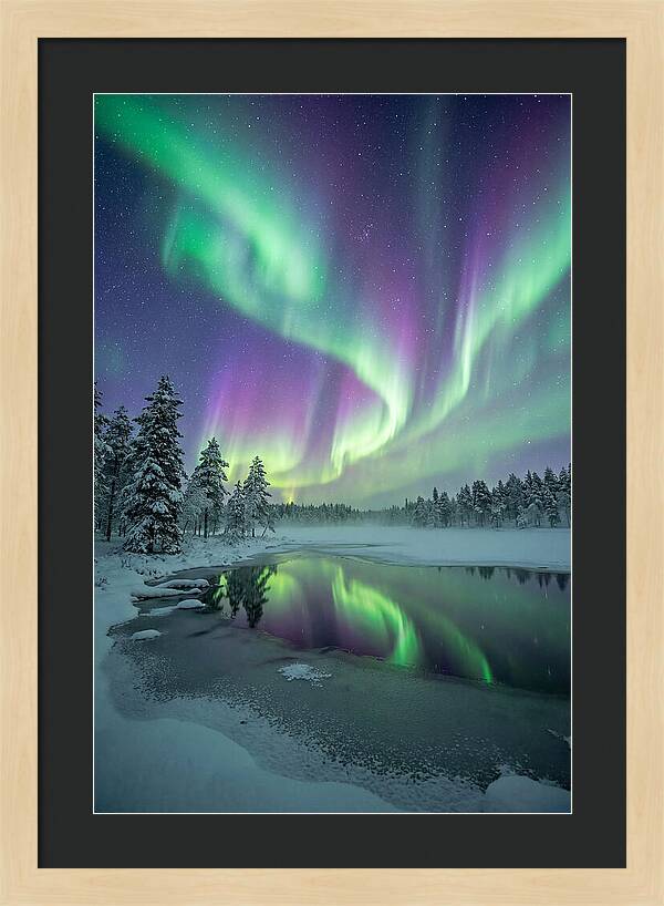 Aurora Borealis Over Finnish Lapland