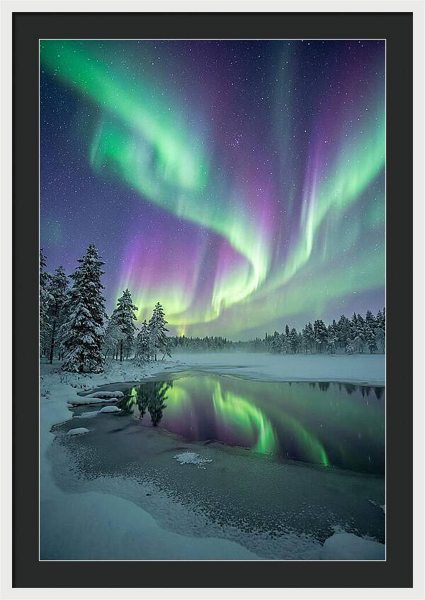 Aurora Borealis Over Finnish Lapland