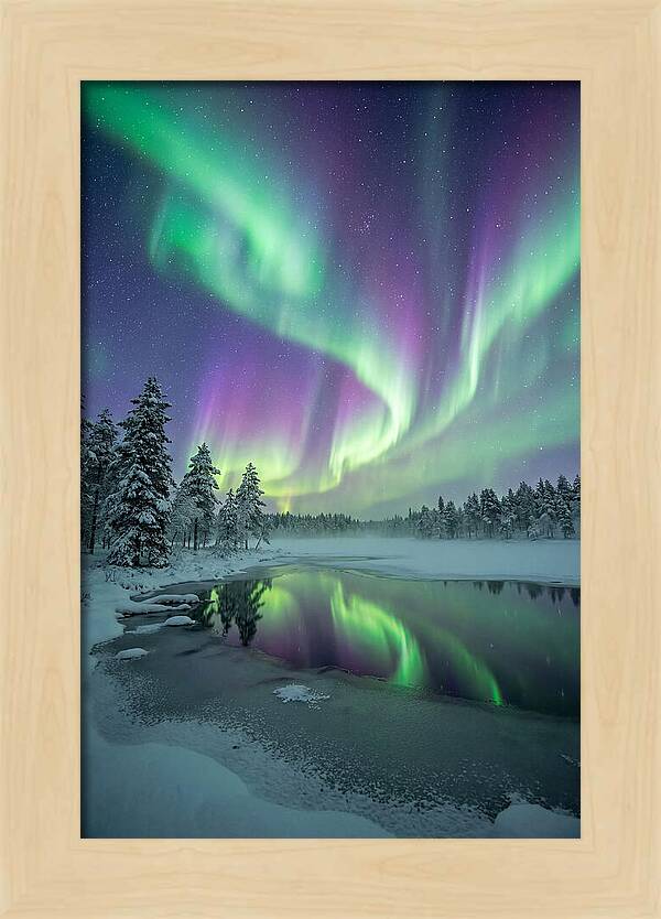 Aurora Borealis Over Finnish Lapland
