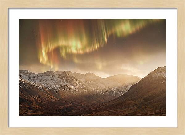 Aurora Borealis Over Majestic Mountains