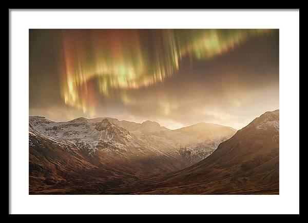 Aurora Borealis Over Majestic Mountains