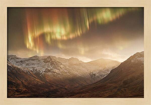 Aurora Borealis Over Majestic Mountains