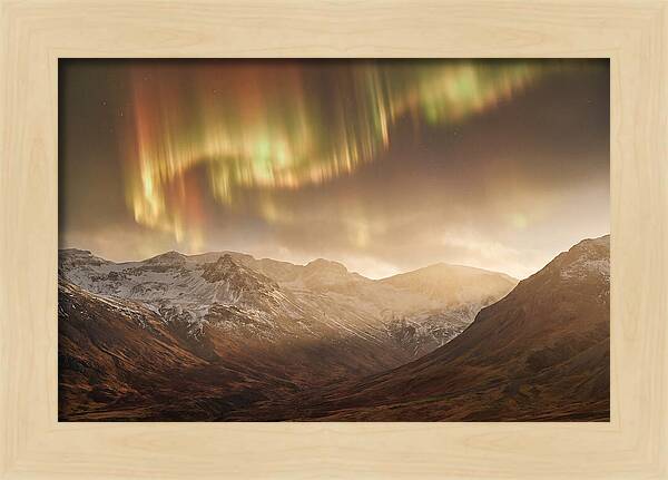 Aurora Borealis Over Majestic Mountains