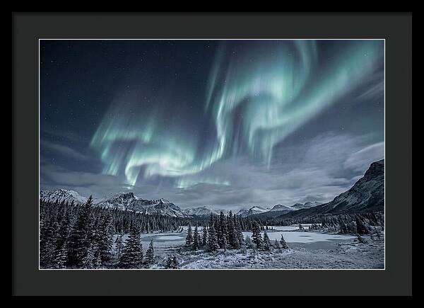 Aurora Borealis Over Taiga