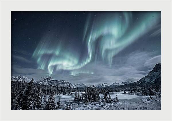 Aurora Borealis Over Taiga