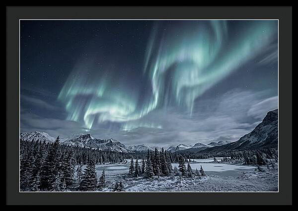 Aurora Borealis Over Taiga