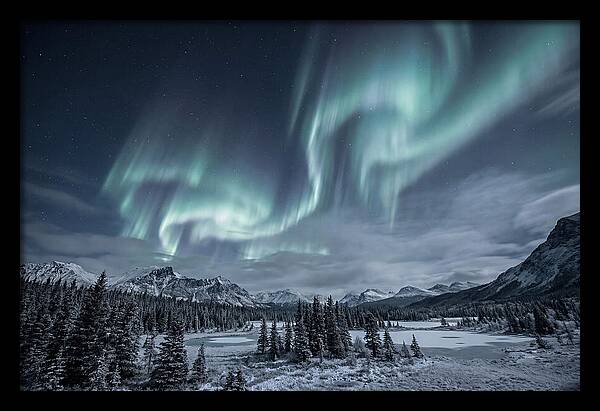Aurora Borealis Over Taiga