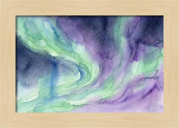 Aurora Borealis Watercolor Dreamscape
