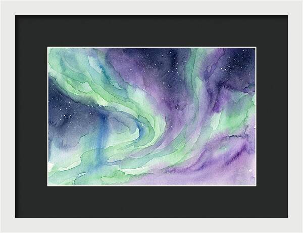 Aurora Borealis Watercolor Dreamscape