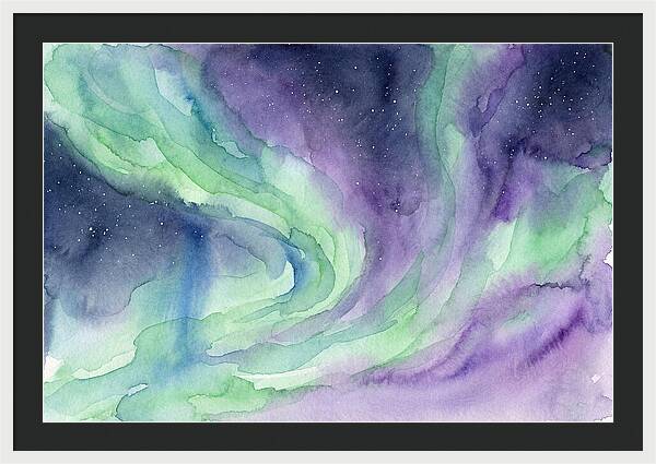 Aurora Borealis Watercolor Dreamscape
