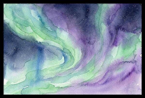 Aurora Borealis Watercolor Dreamscape