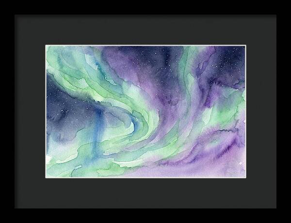 Aurora Borealis Watercolor Dreamscape