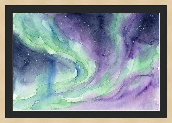 Aurora Borealis Watercolor Dreamscape