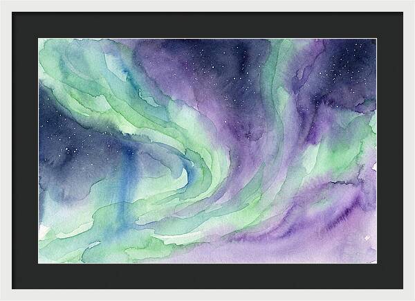 Aurora Borealis Watercolor Dreamscape