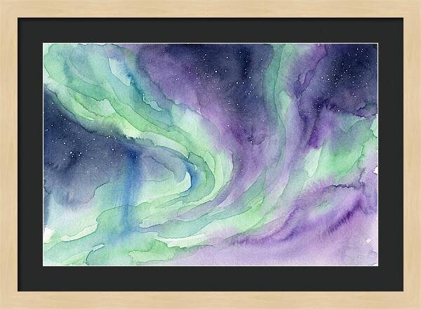Aurora Borealis Watercolor Dreamscape