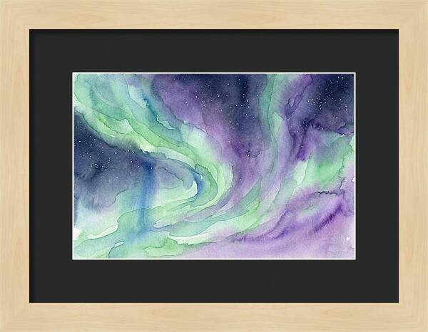 Aurora Borealis Watercolor Dreamscape