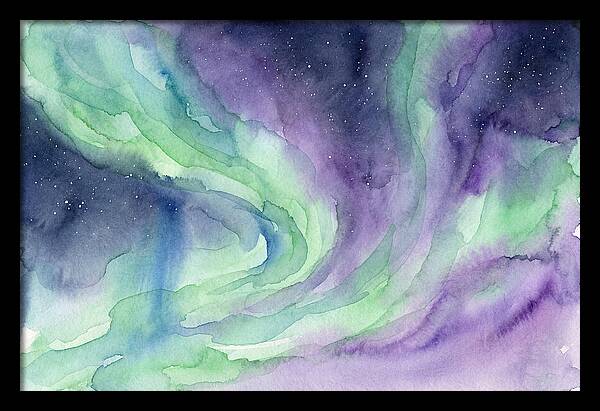 Aurora Borealis Watercolor Dreamscape