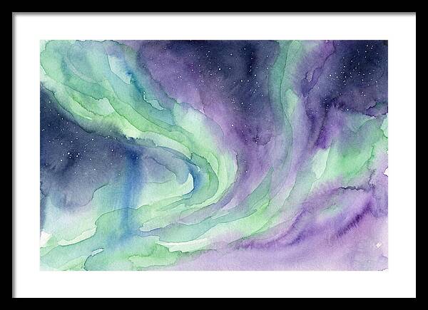 Aurora Borealis Watercolor Dreamscape