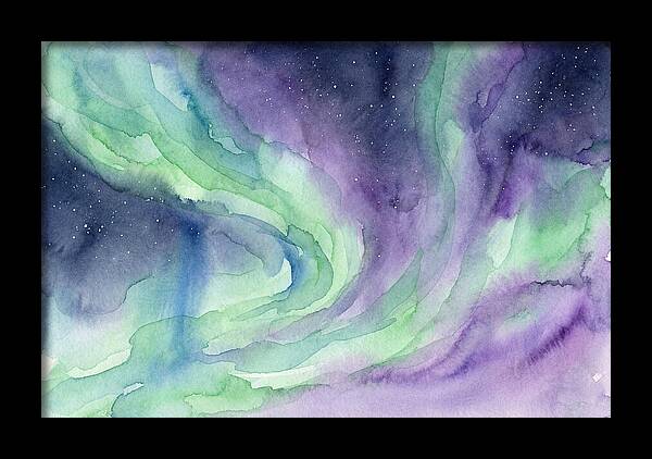 Aurora Borealis Watercolor Dreamscape