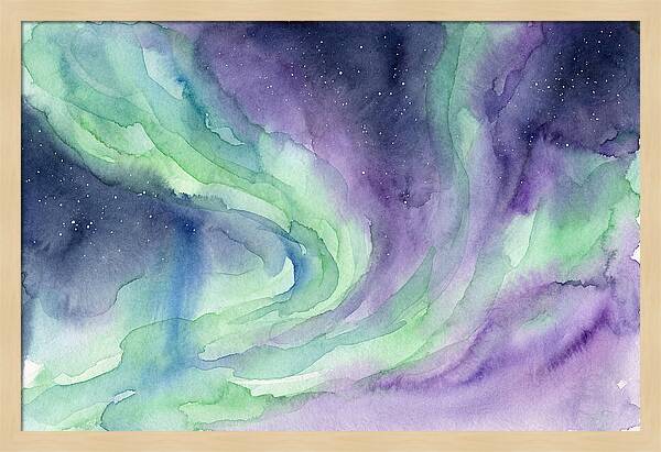 Aurora Borealis Watercolor Dreamscape
