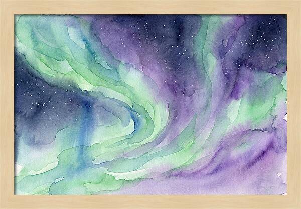 Aurora Borealis Watercolor Dreamscape