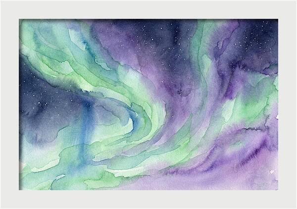 Aurora Borealis Watercolor Dreamscape