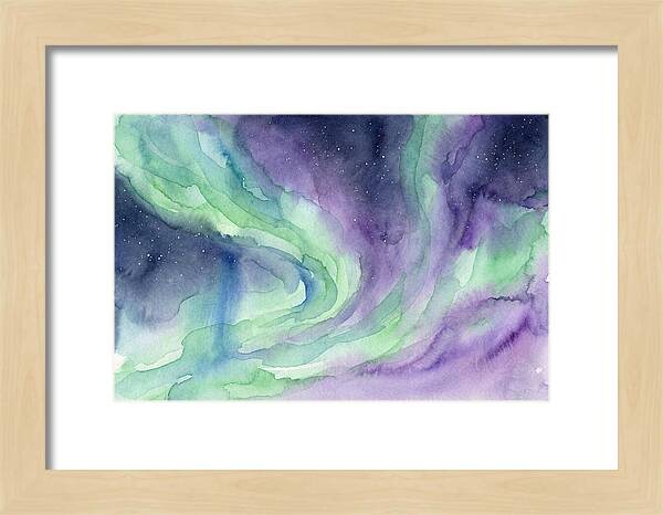 Aurora Borealis Watercolor Dreamscape