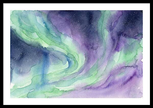 Aurora Borealis Watercolor Dreamscape