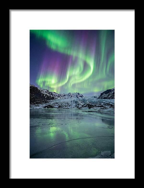 Aurora Over Glacial Landscape