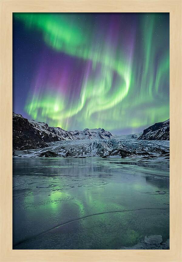 Aurora Over Glacial Landscape
