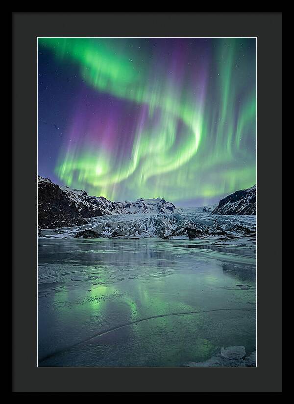 Aurora Over Glacial Landscape