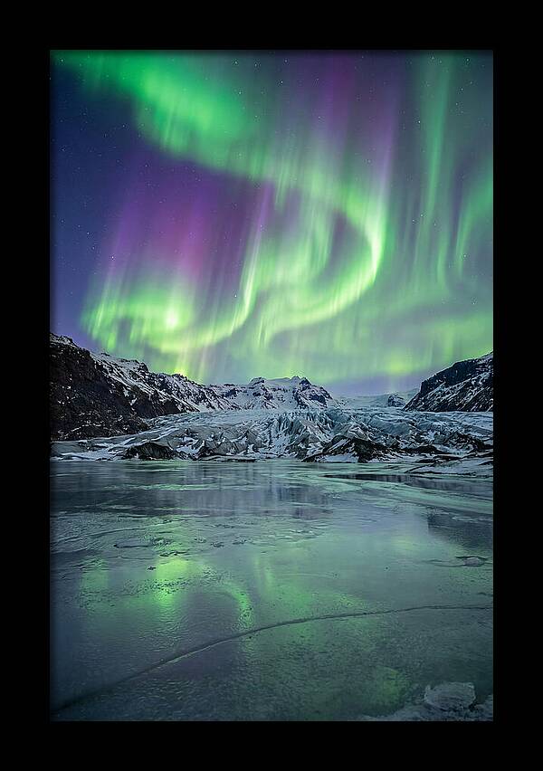 Aurora Over Glacial Landscape