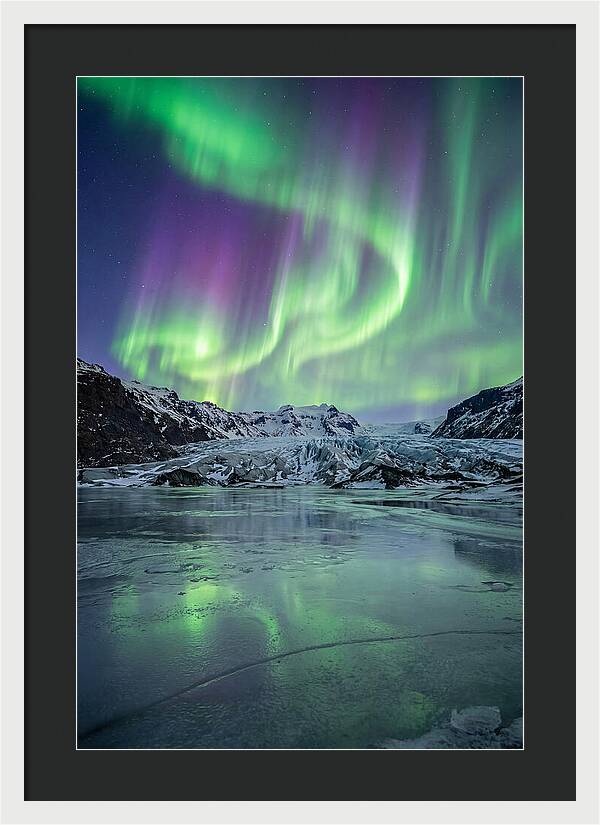 Aurora Over Glacial Landscape