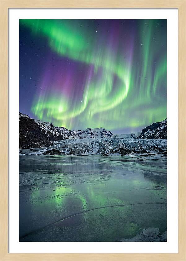 Aurora Over Glacial Landscape