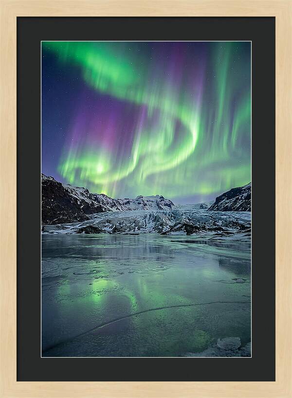 Aurora Over Glacial Landscape