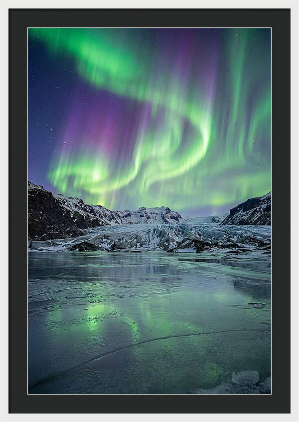 Aurora Over Glacial Landscape