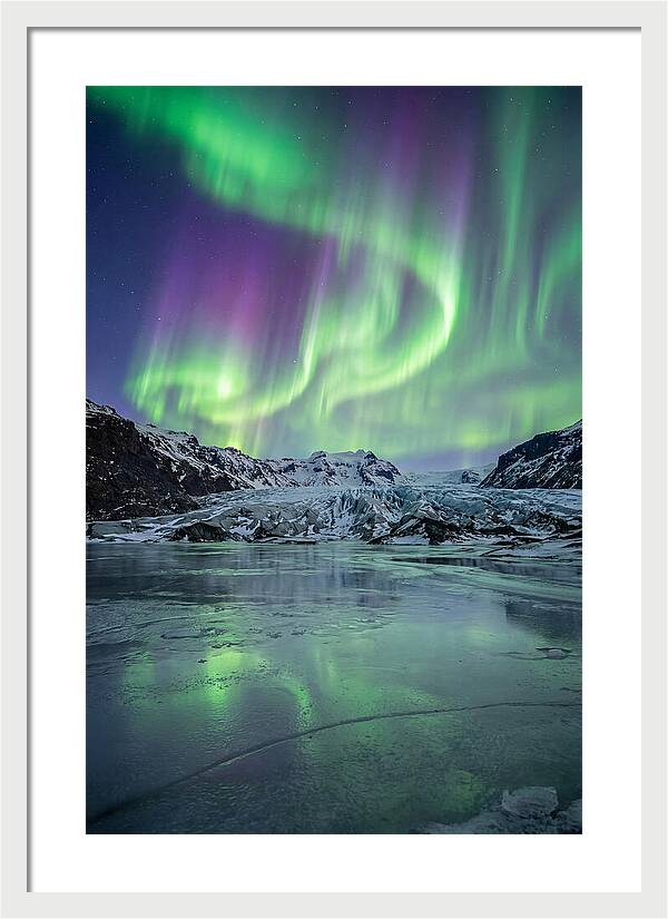 Aurora Over Glacial Landscape