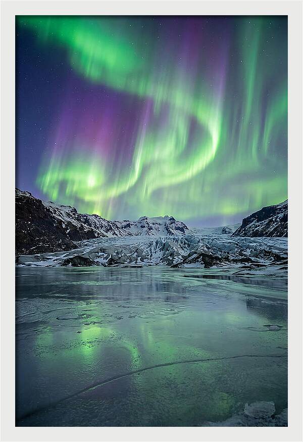 Aurora Over Glacial Landscape
